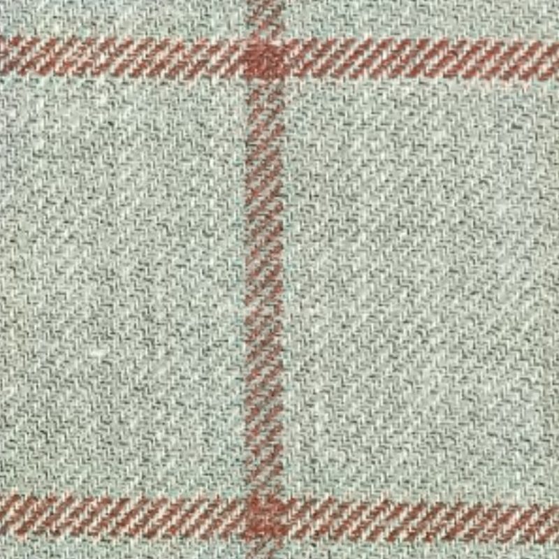 Sage Gray Twill with Red Windowpane