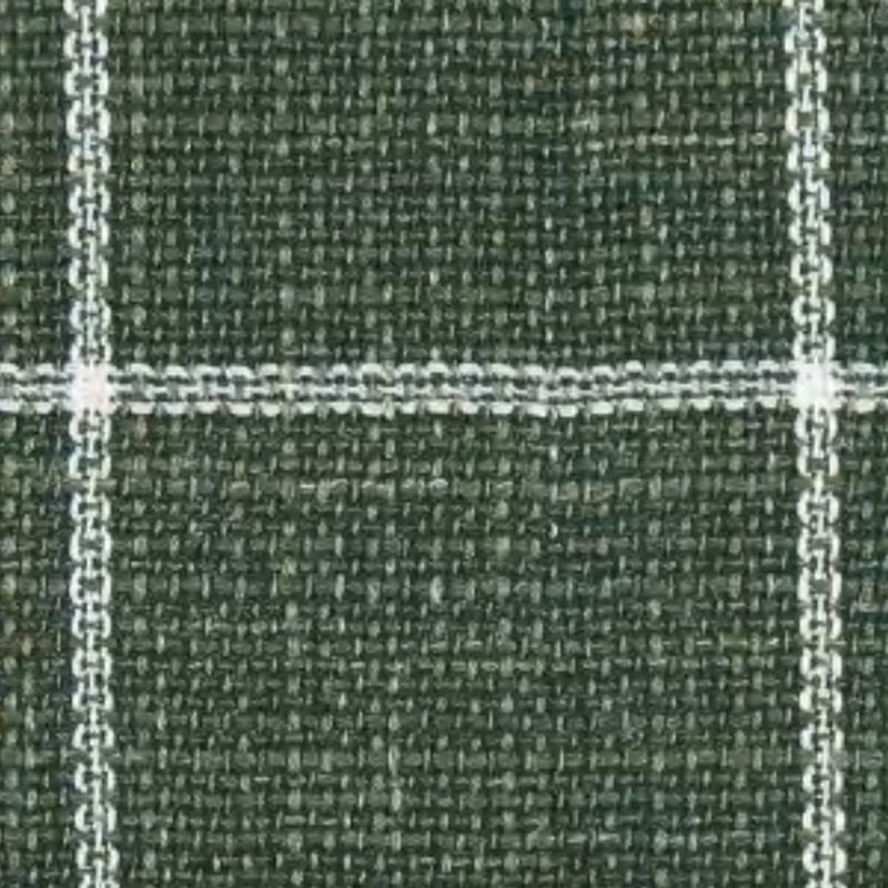 Forest Green Hopsack with White Windowpane