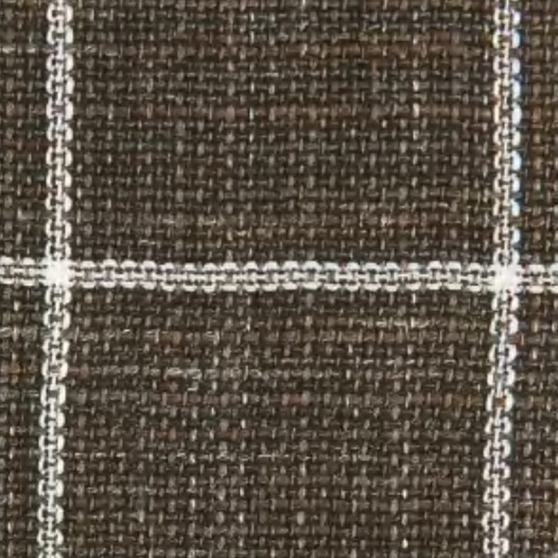 Chocolate Brown Hopsack with White Windowpane