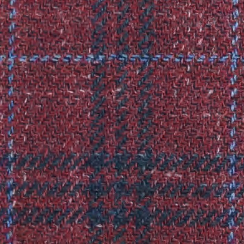 Crimson Red Twill Plaid with Navy Over Check